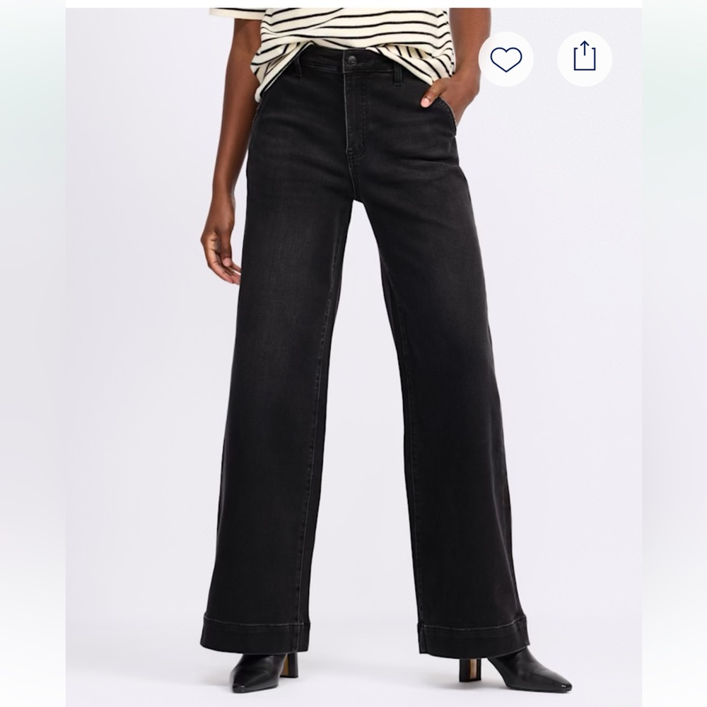 Wide Leg High-Rise Women’s Jeans - Black